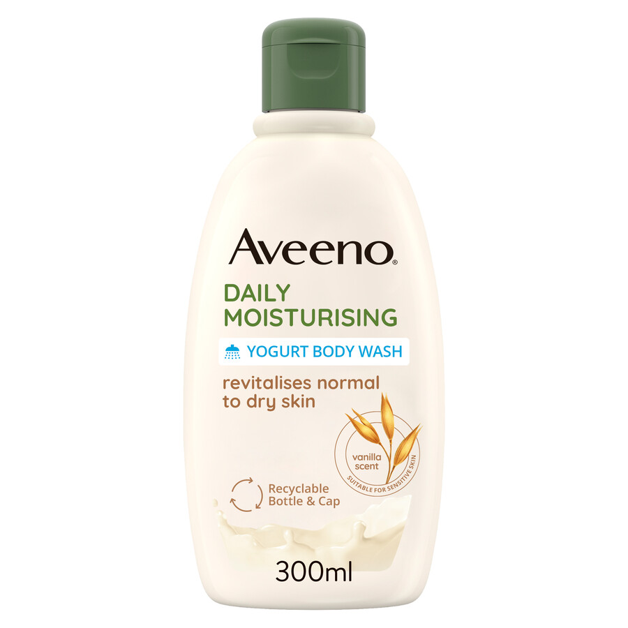 tägliche feuchtigkeitsspendende joghurt-duschlotion vanille- haferduft aveeno