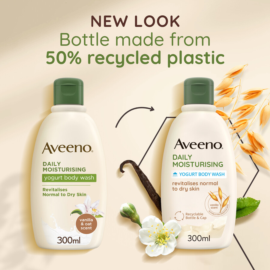 tägliche feuchtigkeitsspendende joghurt-duschlotion vanille- haferduft aveeno