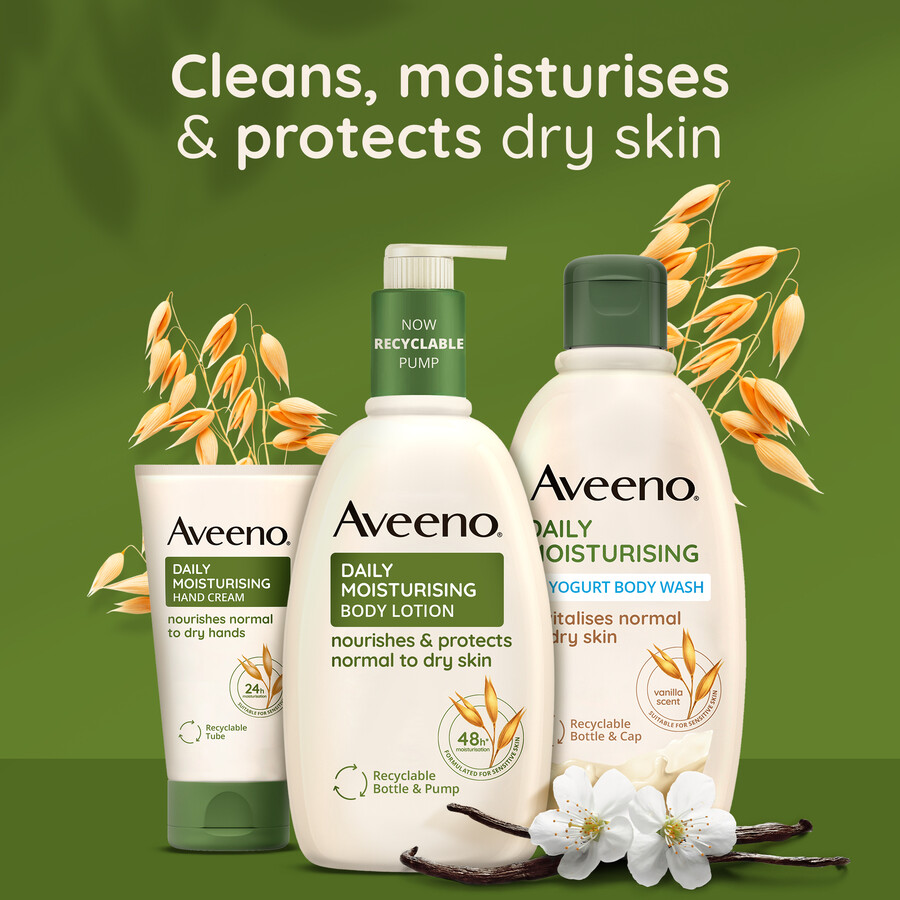 tägliche feuchtigkeitsspendende joghurt-duschlotion vanille- haferduft aveeno